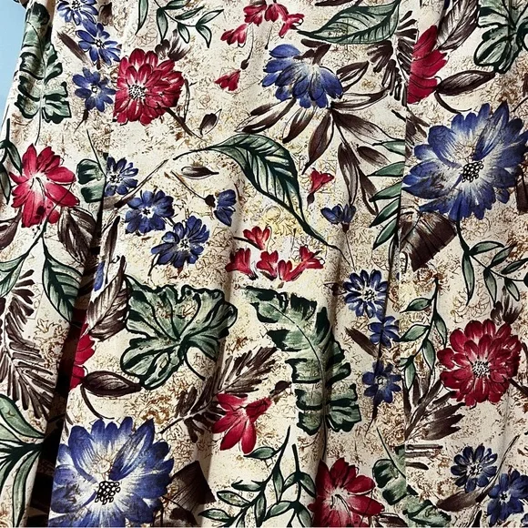 Vintage Maggy London 100% Silk Floral Cottagecore Dress Women's 12 Academia - Picture 3 of 11